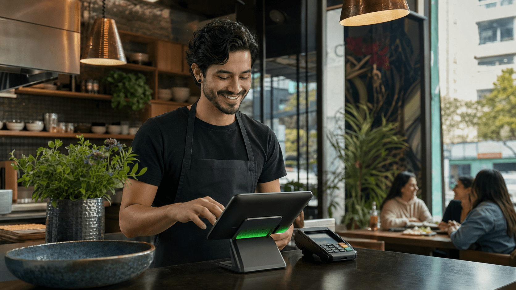 Restaurante usando MiPos Digital en punto de venta
